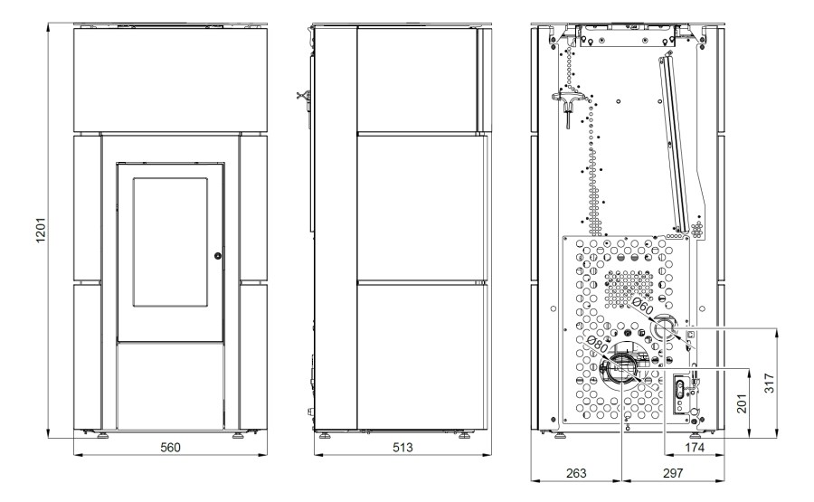 HAAS+SOHN HSP 6 RUEDA C PGI peletové kachle 2,4-8,3 kW, s WLAN modulom, metalická
