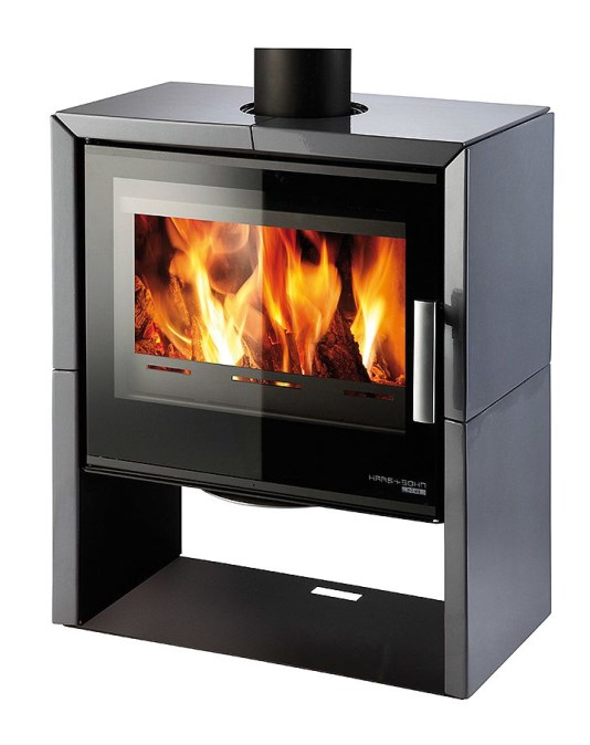 HAAS+SOHN JONSBO kachľová pec 4,1-8,2kW, čierna/šedá