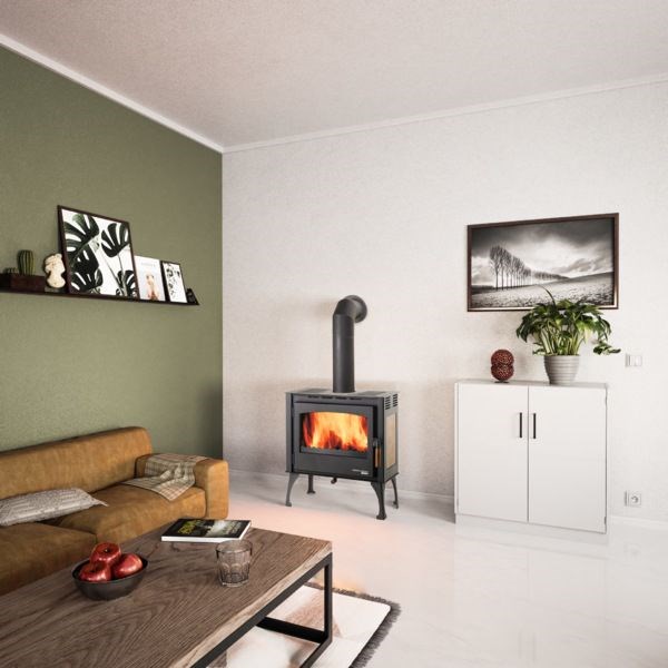 HAAS+SOHN FORESTA krbové kachle 2,7-8,1 kW, čierna/dekor drevo