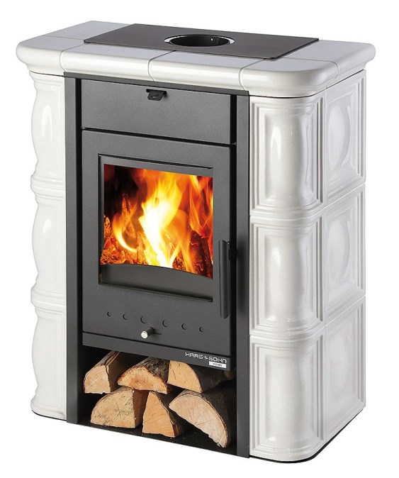 HAAS+SOHN TREVISO MINI kachľová pec 2-6,3kW, čierna/slonová kosť