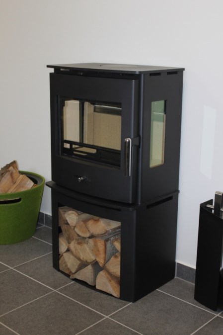 HEDE 4D PANORAMA krbové kachle 5kW, trojstranné sklo, čierna (komplet)