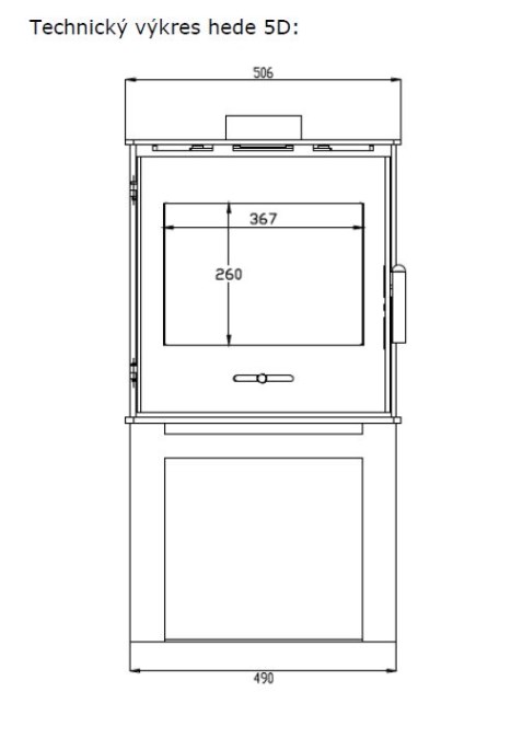 HEDE 5D krbové kachle 6,5kW, čierna (komplet)