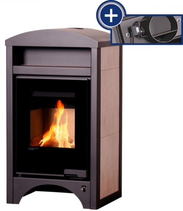 HS FLAMINGO AQUAFLAM VARIO BARMA krbové kachle 11/7kW, s výmenníkom, elektronická regulácia, bielený dub