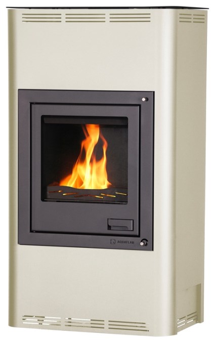 HS FLAMINGO AQUAFLAM 17 krbové kachle 17kW, s výmenníkom, manuálna regulácia, krémová