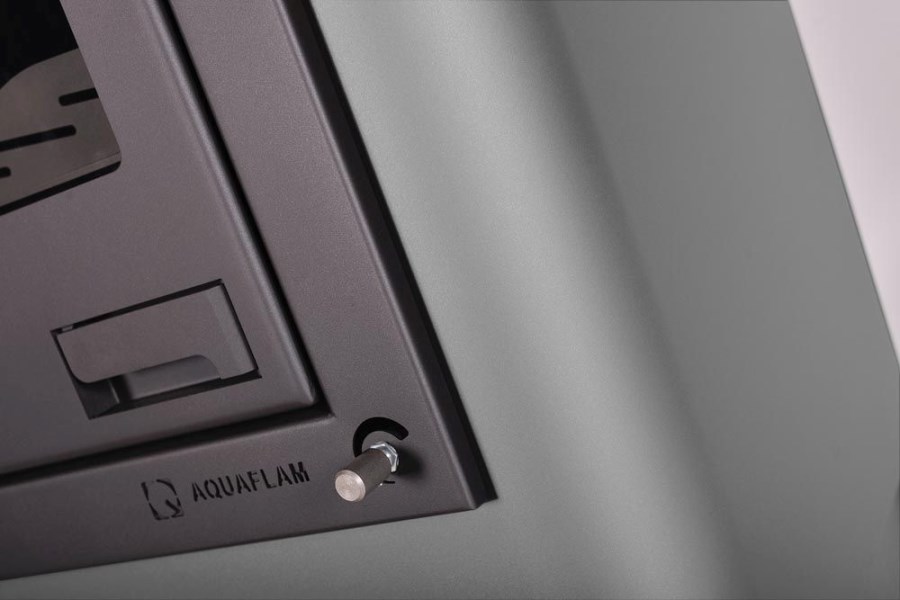 HS FLAMINGO AQUAFLAM 17 krbové kachle 17kW, s výmenníkom, manuálna regulácia, šedá
