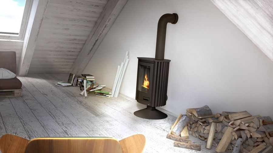 HS FLAMINGO MASTERFLAMME PICCOLO II krbové kachle 7kW, čierna