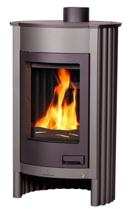 HS FLAMINGO MASTERFLAMME MEDIE I krbové kachle 12kW, šedá