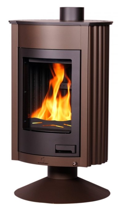 HS FLAMINGO MASTERFLAMME MEDIE II krbové kachle 12kW, zamatovo hnedá