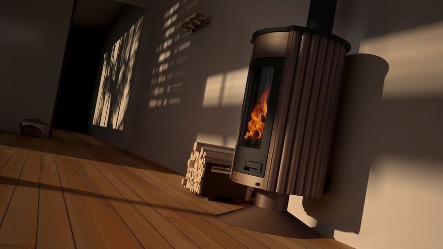 HS FLAMINGO MASTERFLAMME MEDIE II krbové kachle 12kW, zamatovo hnedá