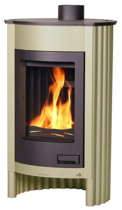 HS FLAMINGO MASTERFLAMME MEDIE I krbové kachle 12kW, olivová