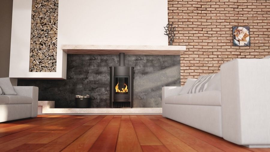 HS FLAMINGO MASTERFLAMME GRANDE I krbové kachle 17kW, šedá