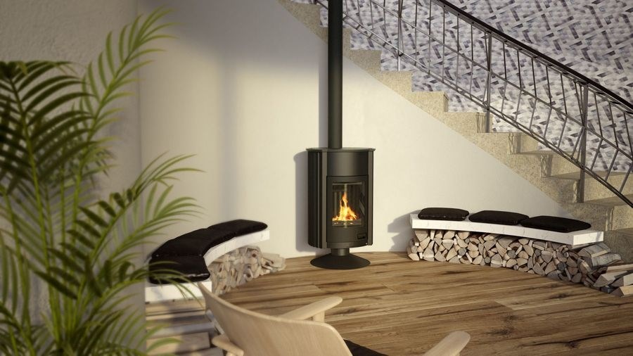 HS FLAMINGO MASTERFLAMME GRANDE II krbové kachle 17kW, čierna