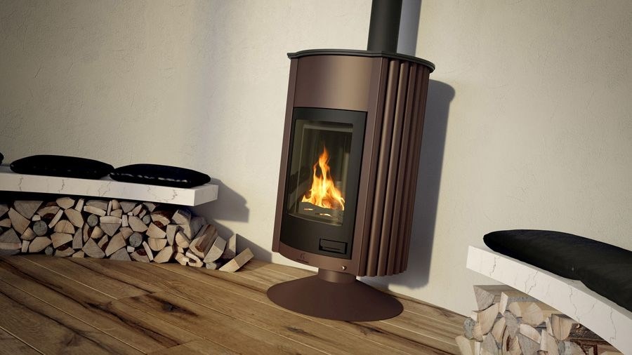 HS FLAMINGO MASTERFLAMME GRANDE II krbové kachle 17kW, zamatovo hnedá