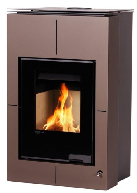 HS FLAMINGO AQUAFLAM VARIO SAPORO krbové kachle 11/5kW, s výmenníkom, manuálna regulácia, zamatovo hnedá