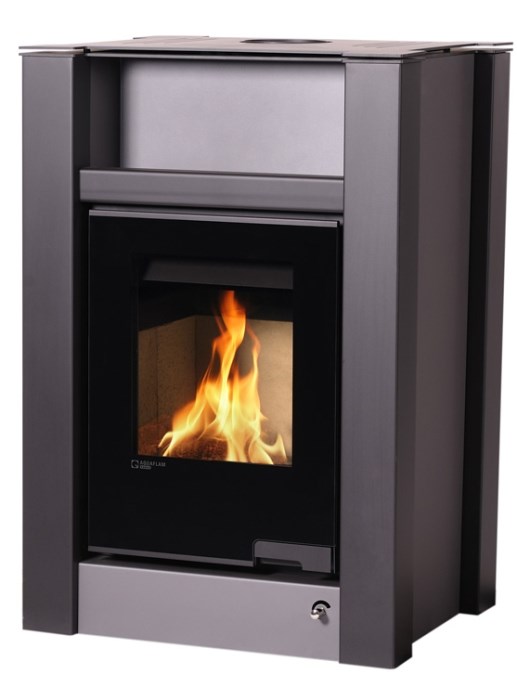 HS FLAMINGO AQUAFLAM VARIO LEND krbové kachle 11/5kW, s výmenníkom, manuálna regulácia, šedá
