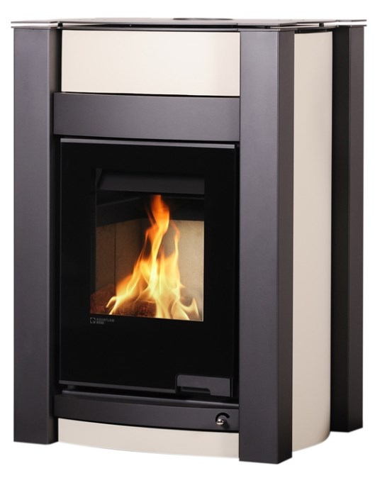 HS FLAMINGO AQUAFLAM VARIO KALMAR krbové kachle 11/7kW, s výmenníkom, manuálna regulácia, krémová