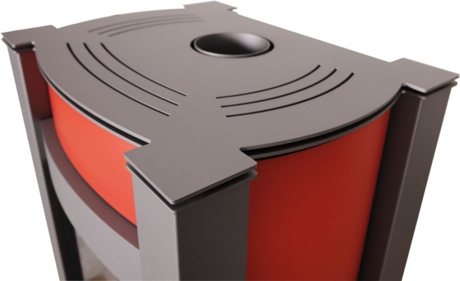 HS FLAMINGO AQUAFLAM VARIO KALMAR krbové kachle 11/7kW, s výmenníkom, manuálna regulácia, červená