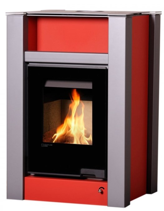 HS FLAMINGO AQUAFLAM VARIO LEND krbové kachle 11kW, bez výmenníka, manuálna regulácia, červená