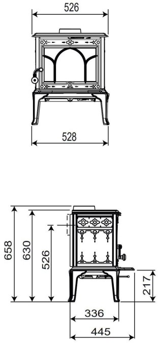 JOTUL F 100 ECO.2 LL krbové kachle 4,9kW, čierna