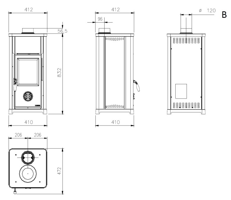 NORDICA TEA krbové kachle 3-10kW, biela
