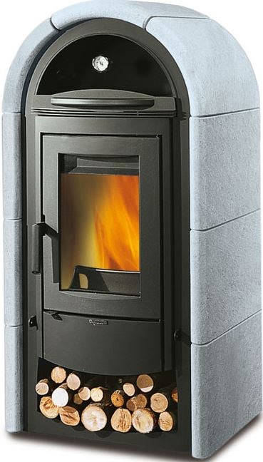 NORDICA STEFANY FORNO BII krbové kachle 5-15kW, s rúrou, šedý mastenec