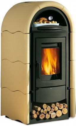 NORDICA STEFANY FORNO BII krbové kachle 5-15kW, s rúrou, pergamena