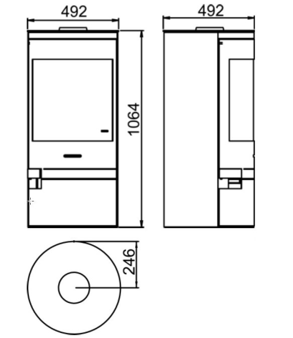 PANADERO AKITA krbové kachle 6,3kW, čierna