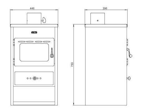 PRITY K1 krbové kachle 9,5kW, oceľ, čierna