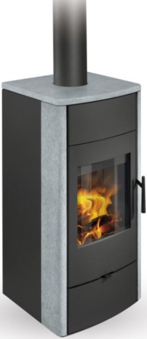 ROMOTOP ESPERA 02 krbové kachle 5-13kW, s výmenníkom, čierna/kameň
