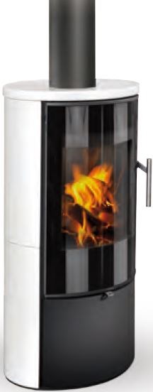 ROMOTOP LAREDO 01 krbové kachle 2-6,5kW, biela lesklá/čierna