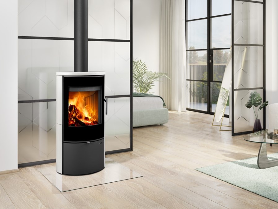 ROMOTOP LAREDO 01 krbové kachle 2-6,5kW, biela lesklá/čierna