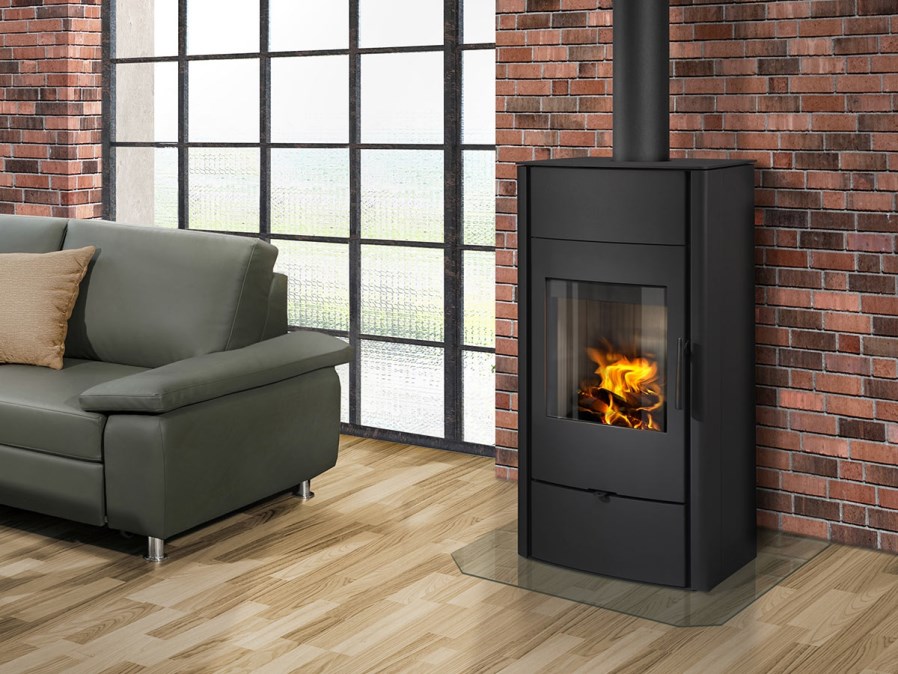ROMOTOP ESPERA 03 krbové kachle 5-13kW, s výmenníkom, plech, čierna