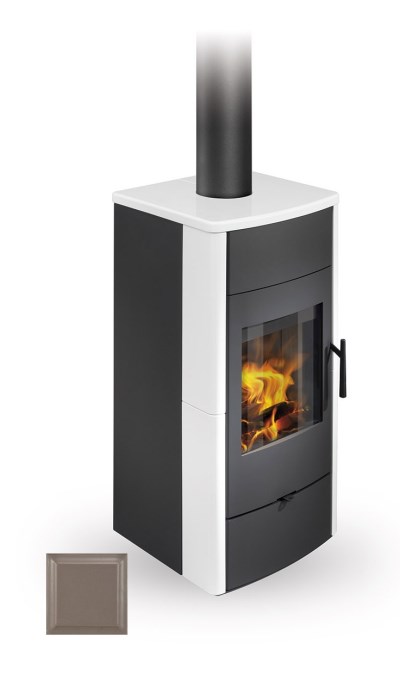 ROMOTOP ESPERA 01 krbové kachle 5-13kW, s výmenníkom, čierna/teak