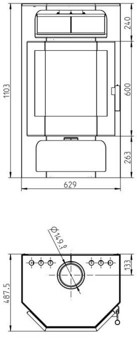 THORMA FRANKFURT krbové kachle 4,5-13,5kW, šedá