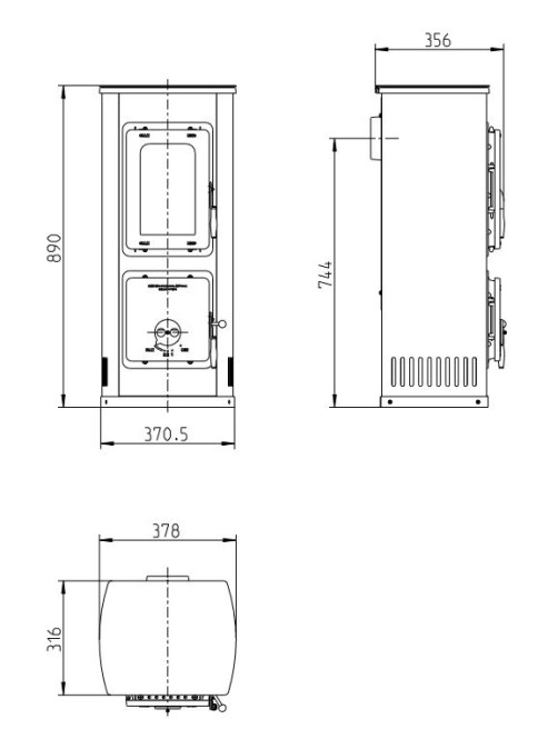 THORMA MILANO II AT krbové kachle 2,5-7,5kW, s termovíkom, biela