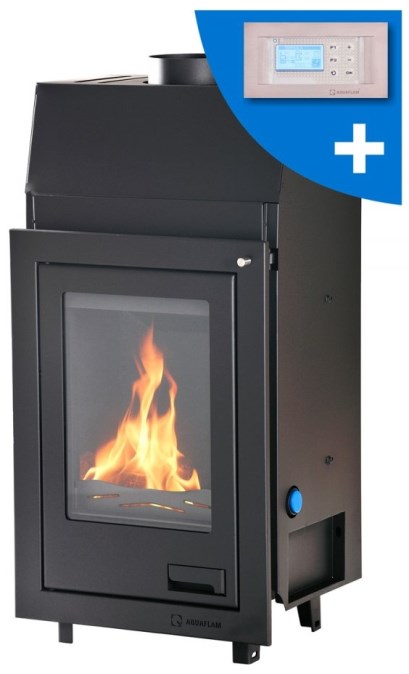 HS FLAMINGO AQUAFLAM 7 krbová vložka 7kW, s výmenníkom, automatická regulácia, čierna