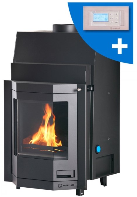 HS FLAMINGO AQUAFLAM PRIZMAT 17 krbová vložka 17kW, s výmenníkom, automatická regulácia, čierna