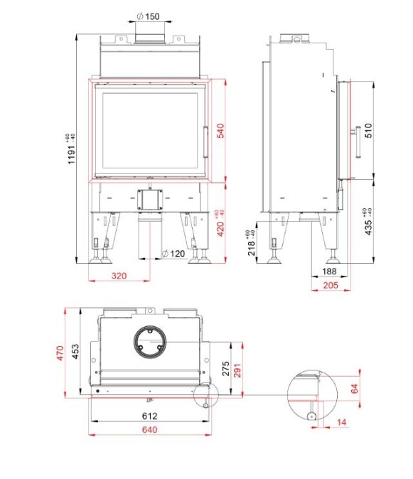 BEF HOME THERM 6 krbová vložka 6kW, čierna