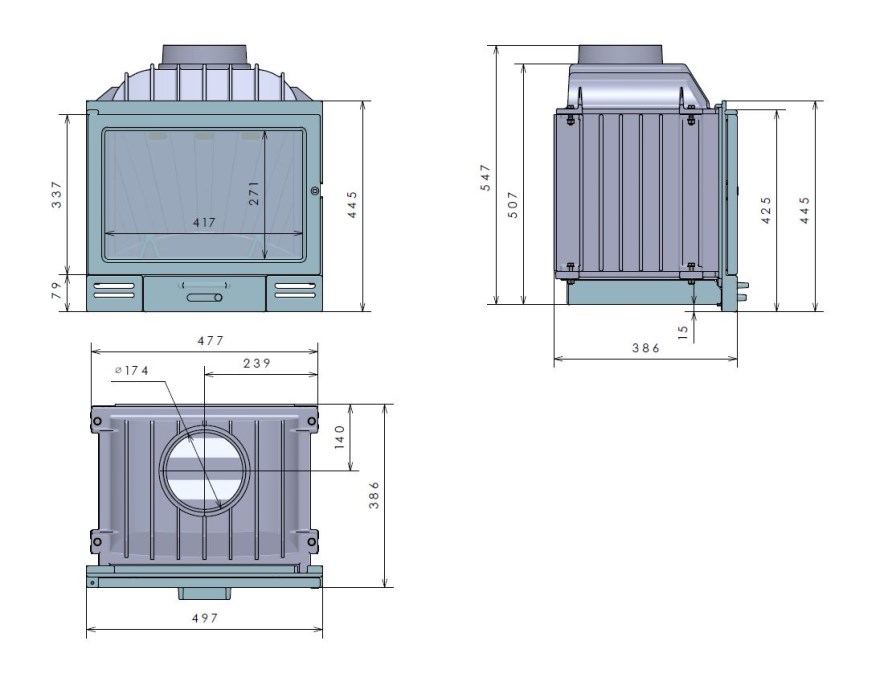 KRETZ L 503 krbová vložka 8 kW, čierna