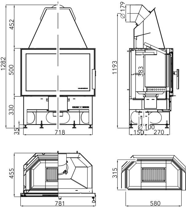HAAS+SOHN JONAVA IV krbová vložka 3,9-8,3 kW, čierna