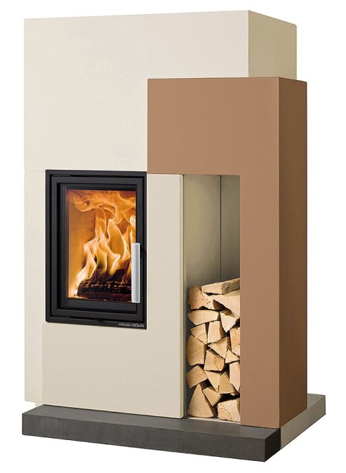 HAAS+SOHN ASCIM II krbová stavebnica s vložkou Malvik IV 2,4-7,5kW, hnedá/betón