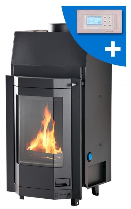 HS FLAMINGO AQUAFLAM PRIZMAT 12 krbová vložka 12kW, s výmenníkom, automatická regulácia, čierna