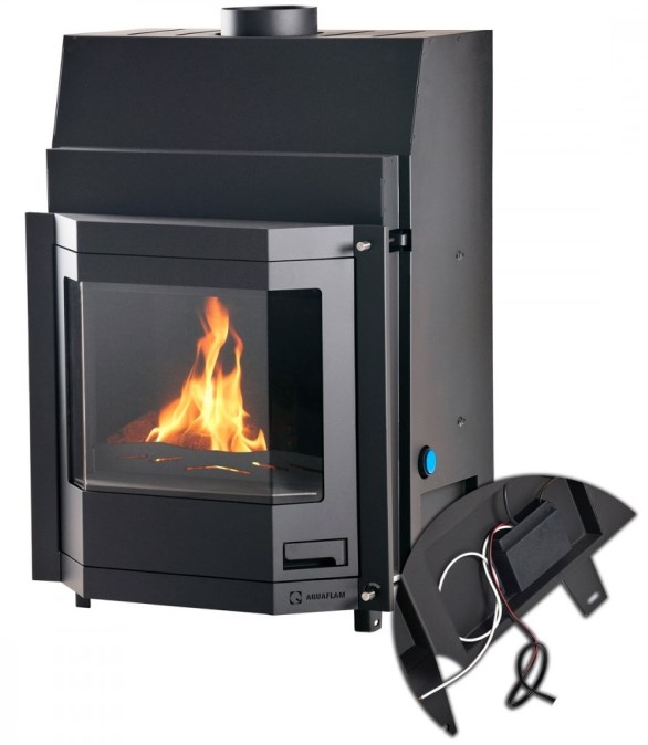 HS FLAMINGO AQUAFLAM PRIZMAT 25 krbová vložka 25kW, s výmenníkom, základná regulácia, čierna