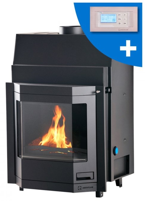 HS FLAMINGO AQUAFLAM PRIZMAT 25 krbová vložka 25kW, s výmenníkom, automatická regulácia, čierna