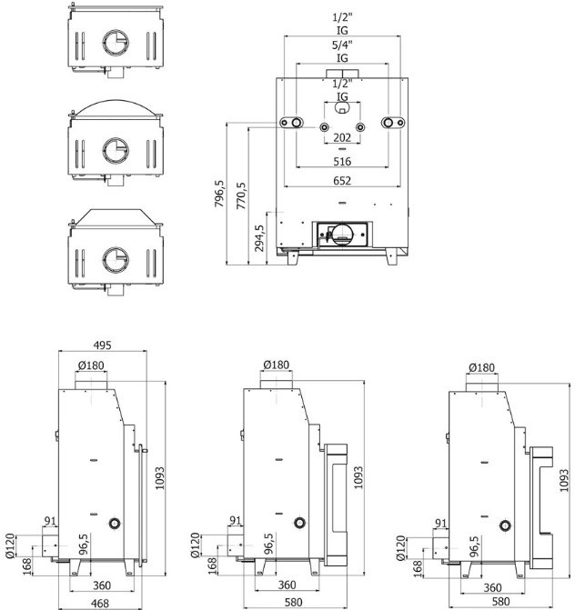 HS FLAMINGO AQUAFLAM PANORAMA 25 krbová vložka 25kW, s výmenníkom, manuálna regulácia, čierna