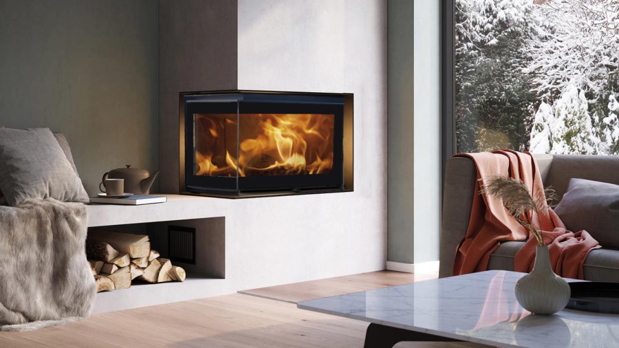 PANADERO HOGAR DER krbová vložka 3,5-7,7 kW, rohová, ľavá, čierna