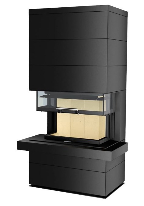 ROMOTOP HEAT 3G L 88.50.01 krbová vložka 4,5-11,7kW, s výsuvnými dvierkami, čierna