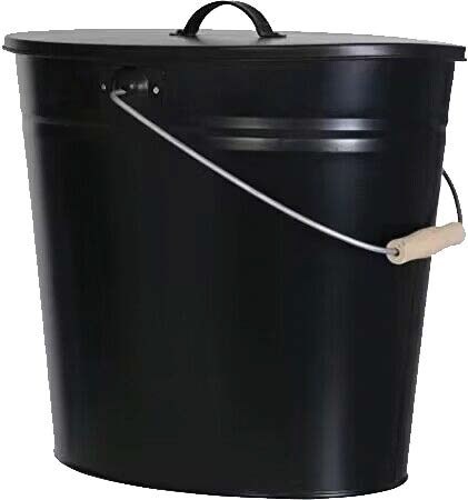 Nádoba na popol 13,5 l, s vekom, čierna