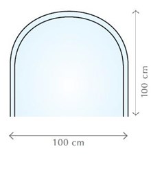 AMIRRO sklo pod kachle 1000x1000mm, poloblúk