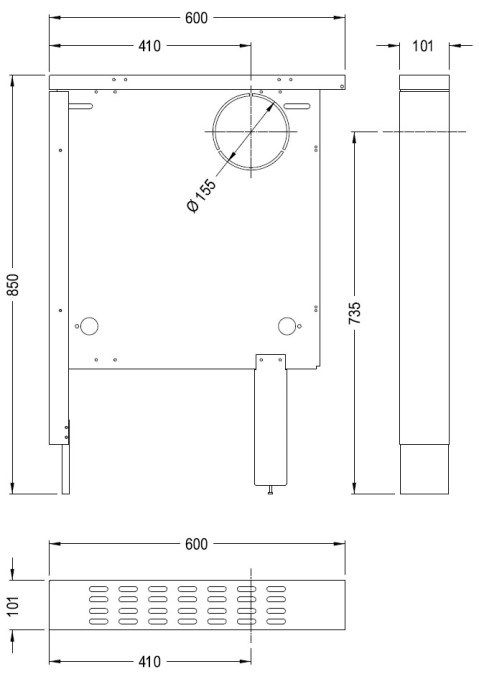 KVS MORAVIA VSP 9118 ochladzovací panel 101x600x850mm, antracit